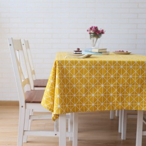 Por encargo de amarillo japonés y el viento tela de algodón y lino celosía Rectangular mantel ali-53626432